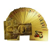 Тесте златни карти за игра с 24 карата златно покритие-пластик, снимка 3 - Карти за игра - 25658565
