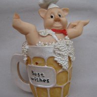 Пияно прасе в халба, фигура, статуетка, свиня, снимка 3 - Статуетки - 11700779