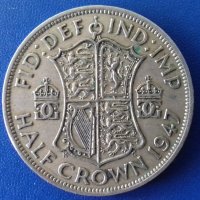  Монета Великобритания - 1/2 Крона 1947 г. Крал Джордж VI, снимка 1 - Нумизматика и бонистика - 20963889