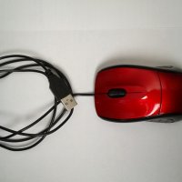 Червена USB мишка Lenovo, снимка 1 - Клавиатури и мишки - 25888607