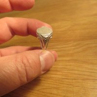 Стар мъжки сребърен пръстен с  чиста плочка и красива ръчна изработка . Солидна красива р, снимка 4 - Пръстени - 24685981