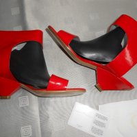 Дамски  червени сандали Chloé 100 % кожа ,100 % оригинални , снимка 11 - Сандали - 18710549