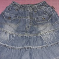 Дънкова и джинсова пола, снимка 1 - Детски рокли и поли - 24570543
