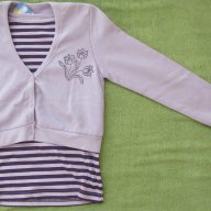 Лилава блуза и жилетка за момиче размер 128, нова, снимка 2 - Детски Блузи и туники - 16498202