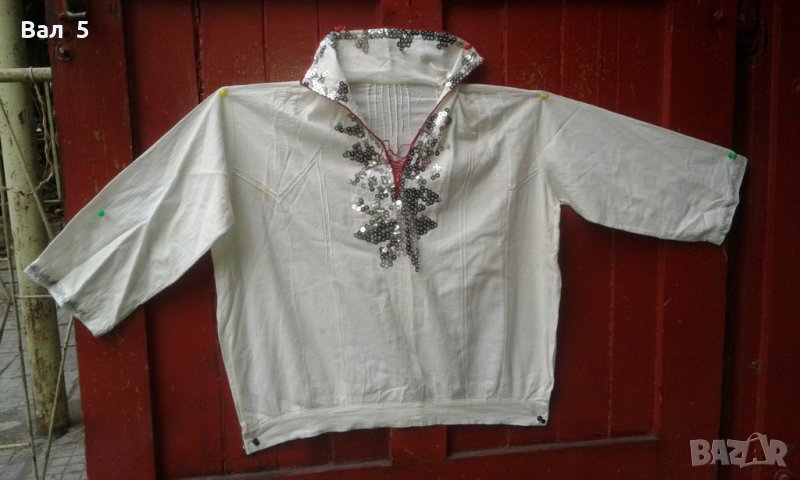 Автентична кенарена риза с бродерия и лоторки. Носия, снимка 1