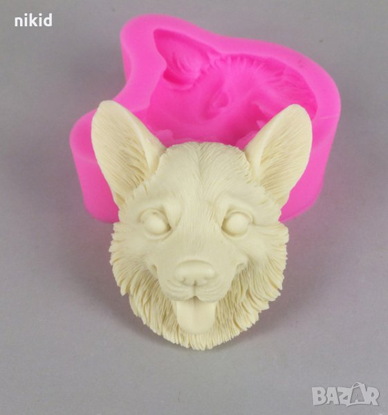 3D Куче Хъски Овчарка глава силиконов молд декорация украса фондан торта мъфини и др, снимка 1