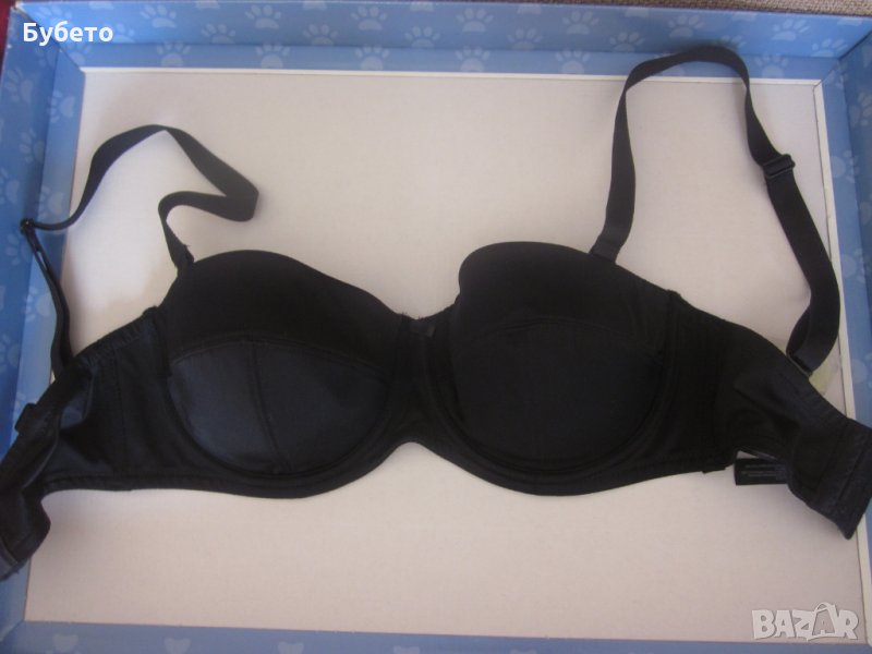 Черен сутиен със силикон, снимка 1