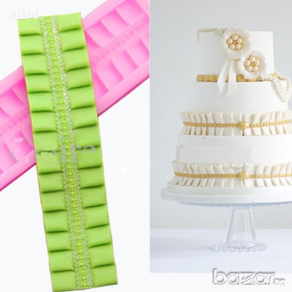 подгъв кант борд декорация украса за торта силиконов молд фондан тесто , снимка 1