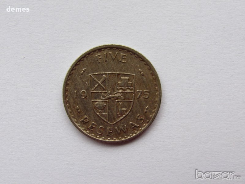 Гана, 5 песева /какаови зърна/, 1975 г., 303 m, снимка 1