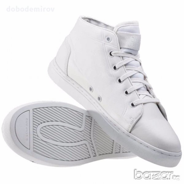 Нови бели унисекс кецове G Star THEC mid Leather, оригинал, снимка 1