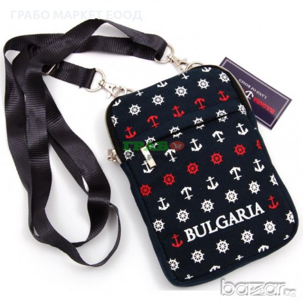 Чанта текстил за рамо, с регулируема презрамка, джобове и цип, снимка 1