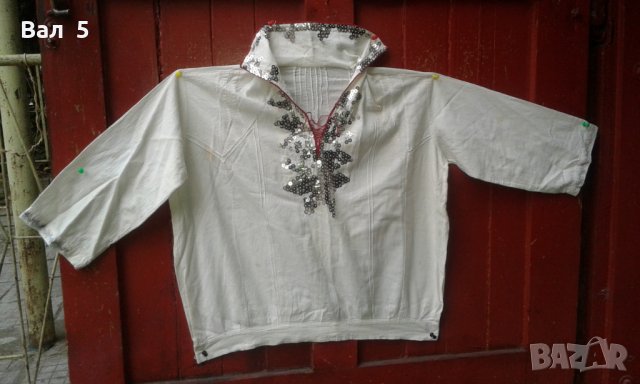 Автентична кенарена риза с бродерия и лоторки. Носия, снимка 1 - Антикварни и старинни предмети - 23748477