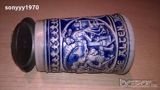 немска халба-17х16х11см-внос швеицария, снимка 3 - Антикварни и старинни предмети - 18393595