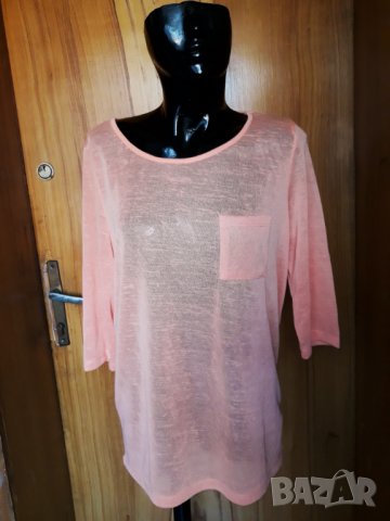 Оранжева прозрачна туника машинно плетиво с джобче Л/ХЛ