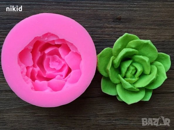 3D Голям Сукулент растение цвете силиконов молд форма декорация торта фондан шоколад свещ гипс сапун, снимка 3 - Форми - 24269229