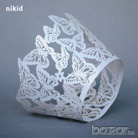 12 бр пеперуди декори декорация за мъфини кексчета дантела кошнички