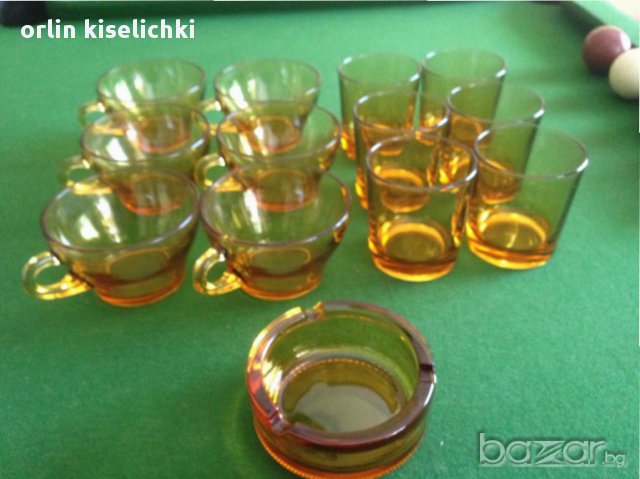 Италиански комплект чаши - йенско стъкло Д, снимка 1