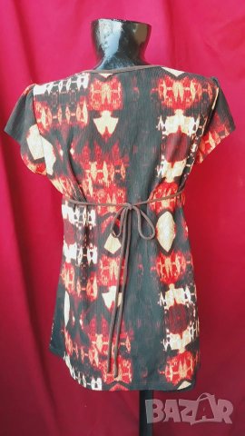 Кафява блузка с къс ръкав копче Л/ХЛ, снимка 2 - Тениски - 22470115