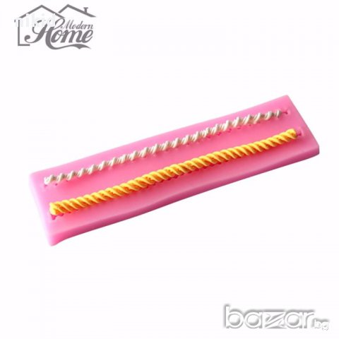 2 вида спираловидни въжета тип макарон борд кант силиконов молд форма украса и декорация