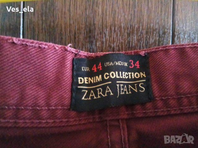 Zara Jeans дънки цвят бордо , снимка 3 - Дънки - 26017904