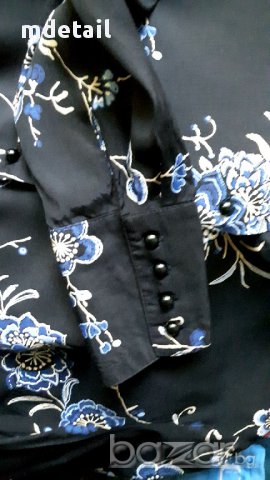 La Boutique - черна риза на цветя, снимка 4 - Ризи - 14685443
