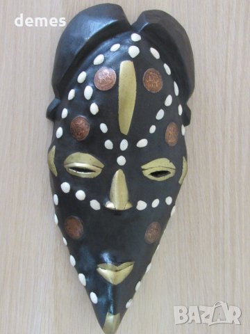 Африканска маска с кобо и бронз, снимка 1 - Колекции - 21935549