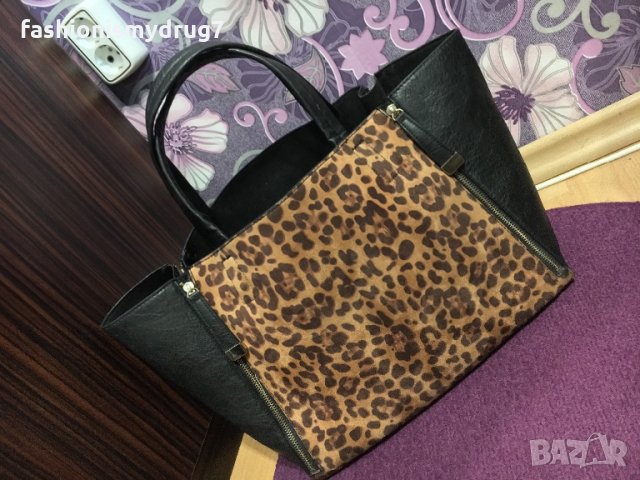 Уникална чанта с леопардов принт , снимка 3 - Чанти - 25546656