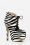 Ликвидация! Високи обувки с животински принт зебра ZEBRA-Z028, снимка 1 - Дамски обувки на ток - 10499314