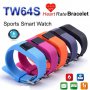 Фитнес гривна с пулсомер умен часовник Smart Bracelet TW64S, снимка 1 - Фитнес уреди - 14644369