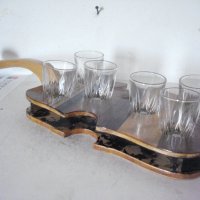 Стар комплект чаши с цигулка, снимка 2 - Антикварни и старинни предмети - 26042849