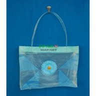 Лятна чанта PVC с декоративно цвете, снимка 2 - Чанти - 15925946
