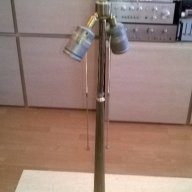 Масивна ретро лампа за две крушки-месинг 80х35см-внос швеицария, снимка 3 - Антикварни и старинни предмети - 17796479