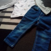 Дънки и блузка на Zara, снимка 1 - Бебешки блузки - 21145433