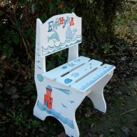 дървен детски рисуван стол, снимка 4 - Мебели за детската стая - 7100288