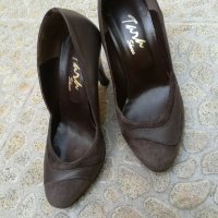 Обувки от естествена кожа и велур/ набук, снимка 4 - Дамски обувки на ток - 21933546