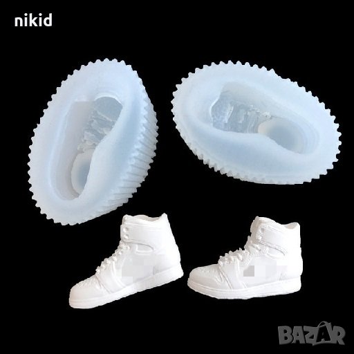 3D чифт спортни обувки кецове силиконов молд форма декорация торта фондан шоколад гипс сапун и др, снимка 1