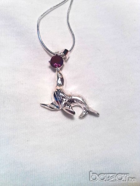 Посребрен гердан морж НОВ НАЛИЧЕН, снимка 1