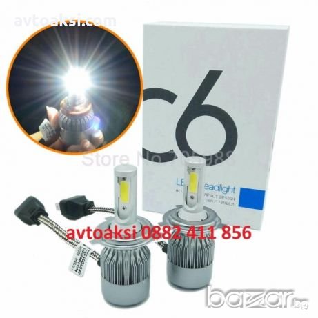 LED Диодни Крушки H4, къси и дълги -72W цена за комплект 2бр, снимка 1