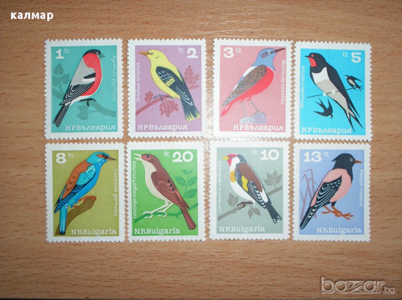 български пощенски марки - пойни птици 1965, снимка 1