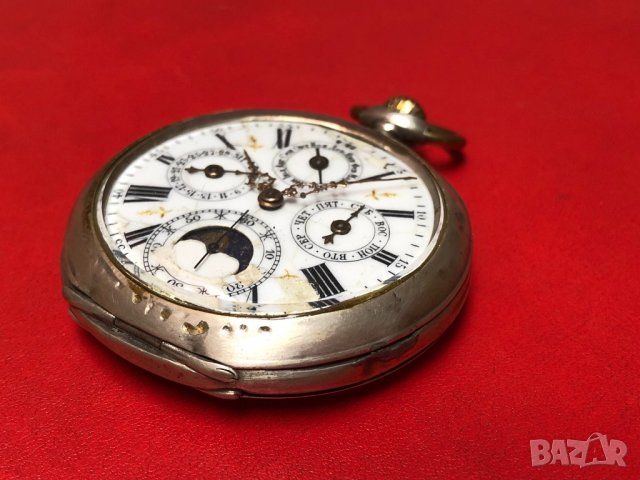 Джобен часовник Triple date с лунна фаза , снимка 5 - Други - 9993086