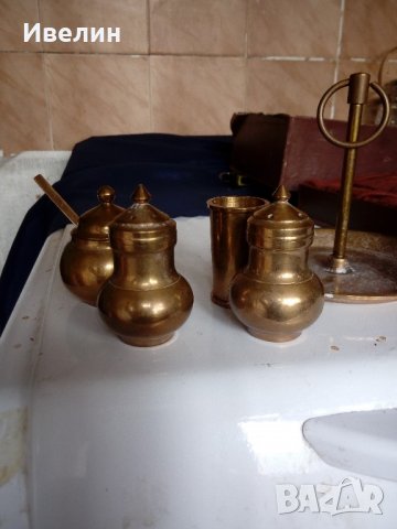 стар комплект бронзови прибори за подправки, снимка 4 - Антикварни и старинни предмети - 22065749