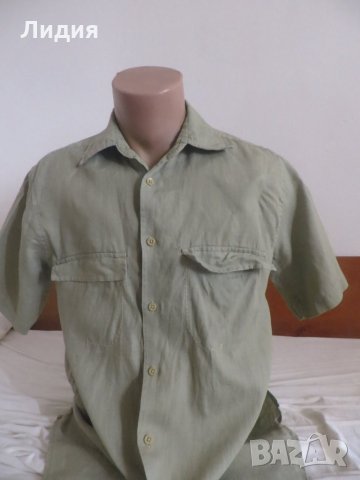 Мъжка риза с къс ръкав от лен  Bruno