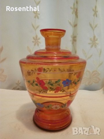 Антикврно шише ръчно рисувано, снимка 1