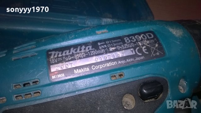 makita-куфар+винтоверт+зарядно+батерия-внос англия, снимка 8 - Винтоверти - 22671484