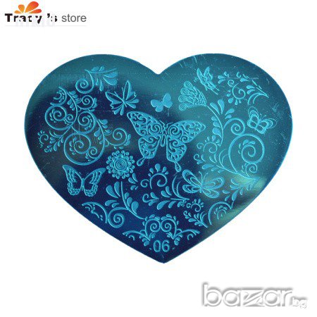 сърце Шаблон за щампа печати за нокти плочка различни + подарък, снимка 8 - Продукти за маникюр - 14837549