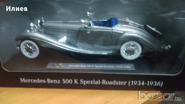 B66040624,умален модел die-cast Mercedes Benz,500 K Roadster,W 29,1:18, снимка 2 - Други ценни предмети - 12358986