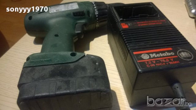 ПОРЪЧАН-metabo-винтоверт с 2 скорости+зарядно+батерия-внос швеицария, снимка 6 - Винтоверти - 11664655