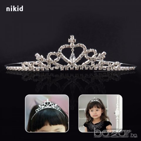 Принцеска детска дамска корона диадема за коса глава , снимка 1 - Шноли, диадеми, ленти - 14028790