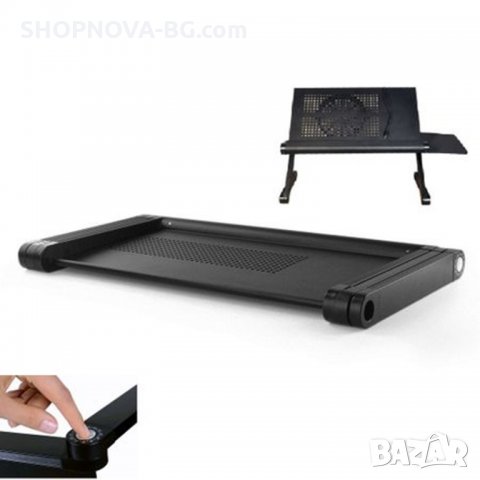  Алуминиева сгъваема маса за лаптоп с голям охладител, 11 позиции , снимка 2 - Лаптоп аксесоари - 25674446