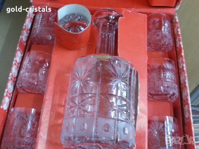  кристални чаши и гарафа , снимка 2 - Антикварни и старинни предмети - 25450053